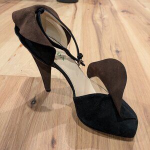 Prada suede Heels w/ankle strap Sz 36.5